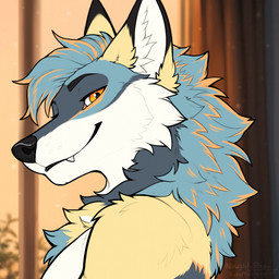 anthro male mohawk side_view solo tuft naughtystray canid canine canis fox mammal wolf 1:1 absurd_res bust_portrait digital_media_(artwork) hi_res icon portrait