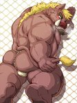 anthro asian_clothing belly blush bodily_fluids butt clothing east_asian_clothing fundoshi humanoid_hands japanese_clothing kemono male moobs nipples overweight overweight_anthro overweight_male solo sweat underwear raichoclub mammal suid suine sus_(pig) wild_boar 2019 hi_res