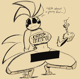anthro beakless bottomless censor_bar clothed clothing cupcake dialogue duo embarrassed eyebrows female food navel panties raised_eyebrow solo text underwear undressing_another withinthevalley five_nights_at_freddy's five_nights_at_freddy's_2 five_nights_at_frickbear's_(series) five_nights_at_frickbear's_2 scottgames chica_(fnaf) cupcake_(fnaf) toy_chica_(fnaf) toy_chica_(frickbear's) avian bird chicken galliform phasianid robot_anthro 2026 censored english_text hi_res