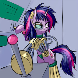 amputee cutie_mark cybernetics disability female feral fur hair horn machine multicolored_hair prosthetic prosthetic_arm prosthetic_limb purple_body purple_fur purple_hair robotic solo tail two_tone_hair snus-kun friendship_is_magic hasbro my_little_pony mythology twilight_sparkle_(mlp) cyborg equid equine mammal mythological_creature mythological_equine unicorn 1:1