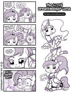 :3 ass_to_face butt butt_to_cheek cat_lingerie clothed clothed_feral clothing controller dialogue female feral gesture group hand_gesture holding_controller holding_object horn levitating_object levitation lingerie magic mane middle_finger panties parody profanity text trio underwear wings lumineko friendship_is_magic hasbro my_little_pony mythology pop_team_epic dream_luna princess_celestia_(mlp) princess_luna_(mlp) rarity_(mlp) equid equine horse mammal mythological_creature mythological_equine pony unicorn winged_unicorn 2018 4koma black_and_white censored comic english_text monochrome mosaic_censorship url