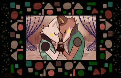 anthro blush clothed clothing duo face_to_face fur hand_holding heart_symbol love male male/male orange_body orange_fur romantic romantic_couple white_body white_fur pinumontbalou epic_games fortnite fennix_(fortnite) volpez_(fortnite) arctic_fox canid canine canis fox mammal red_fox true_fox hi_res brother_(lore) brothers_(lore) incest_(lore) sibling_(lore)