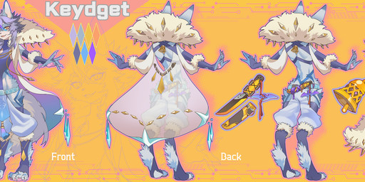 5_fingers amber_eyes anthro backless_leotard bell belt big_ears cape claws clothed clothing color_swatch controller dagger digitigrade ears_down femboy finger_claws fingerless_gloves fingerpads fingers fluffy fluffy_ankles fluffy_clothing fluffy_hips fluffy_tail front_view game_controller gloves hair handwear highleg highleg_leotard hip_vent legwear leotard male melee_weapon multiple_angles pawpads paws pelvic_curtain pivoted_ears rear_view sheathed_weapon smile solo standing t-pose tail text thigh_highs toe_claws toeless_legwear toeless_thigh_highs translucent translucent_clothing weapon white_cape white_clothing freezingsammy vtuber keydget felid feline mammal 2025 absurd_res digital_drawing_(artwork) digital_media_(artwork) english_text hi_res model_sheet multiple_images