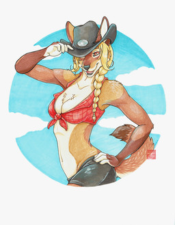 blonde_hair brown_eyes canine cleavage clothed clothing cowboy_hat cowgirl coyote female hair hat mammal midriff pinup pose shorts skimpy smile solo traditional_media_(artwork) wyla
Rating: Safe
Score: 23
User: AlphaBitch
Date: February 16, 2015 blonde_hair brown_eyes canine cleavage clothed clothing cowboy_hat cowgirl coyote female hair hat mammal midriff pinup pose shorts skimpy smile solo traditional_media_(artwork) wyla
Rating: Safe
Score: 23
User: AlphaBitch
Date: February 16, 2015