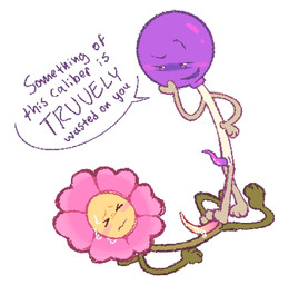 dialogue duo feet flower foot_fetish foot_on_penis foot_play genitals male penis plant simple_background tapering_penis text white_background clockstops3am conditional_dnp battle_for_dream_island object_shows flower_(bfdi) lollipop_(bfdi) animate_inanimate elemental_creature flora_fauna flower_creature humanoid english_text hi_res