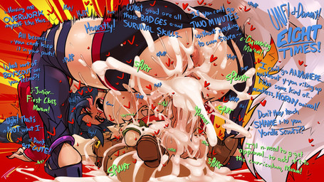 anthro anthro_penetrating anthro_penetrating_humanoid anus backpack balls big_balls big_breasts big_butt big_penis blue_hair bodily_fluids boots breast_on_face breasts brown_boots brown_clothing brown_footwear butt clothing cum dialogue duo excessive_cum excessive_genital_fluids female female_penetrated fluffy fluffy_tail footwear fur genital_fluids genitals gloves green_clothing green_gloves green_handwear hair handwear heart_symbol huge_breasts huge_penis humanoid_genitalia humanoid_on_anthro humanoid_penetrated humanoid_penis larger_female larger_humanoid male male/female male_penetrating male_penetrating_female penetration penile penile_penetration penis penis_in_vagina sex shoes size_difference smaller_anthro smaller_male tail tan_body tan_fur text vaginal vaginal_penetration vulva yellow_eyes fakeryway league_of_legends riot_games tencent ahri_(lol) teemo_(lol) animal_humanoid canid canid_humanoid canine canine_humanoid fox_humanoid humanoid mammal mammal_humanoid yordle 16:9 2026 english_text hi_res widescreen