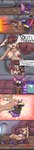 anthro attacked big_mustache big_tail black_bars blue_eyes breasts brown_body brown_hair butt claws clothed clothed_male clothing comic_panel confusion dominant dominant_female duo dvd explosion facesitting facial_hair female fur genitals gesture glowing glowing_eyes hair hand_gesture heart_symbol long_ears looking_pleasured male male/female mustache neck_tuft nipples nude nude_female pointing ponytail purple_body questionable_consent sickle_claw sitting_on_another smile submissive submissive_male surprise tail tail_motion tailwag toe_claws tuft watching_movie coldbrewfuz star_wars star_wars_visions lop_(star_wars_visions) alien felid humanoid lagomorph lepi leporid mammal rabbit absurd_res comic hi_res letterbox long_image tall_image