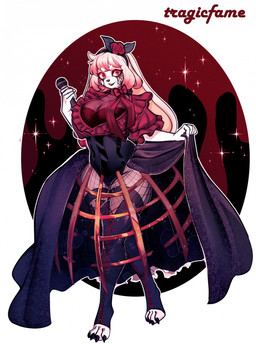 alternative_fashion anthro curvy_figure female fur goth red_eyes solo thick_thighs victorian_goth white_body white_fur wide_hips tragicfame shea_(blackmetalbnuuy) domestic_rabbit lagomorph leporid lop_rabbit mammal oryctolagus rabbit hi_res