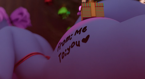 anthro body_writing box butt container female gift gift_box holidays solo writing_on_butt revdafox christmas reverie_(revdafox) canid canine fox mammal red_fox silver_fox true_fox hi_res