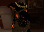 anthro artist_keiththeducky crown eyes_closed fur headgear machine male solo standing vrchat_model mammal protogen digital_media_(artwork) portrait three-quarter_portrait