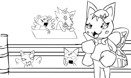 anthro boxing boxing_gloves clothing female feral fighting_ring group handwear simple_animation simple_background sport wrestling blackpatapon animal_crossing nintendo bob_(animal_crossing) fang_(animal_crossing) marshal_(animal_crossing) raymond_(animal_crossing) rosie_(animal_crossing) canid canine canis domestic_cat felid feline felis grey_squirrel mammal rodent sciurid tree_squirrel wolf 5:3 animated