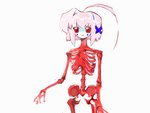 ahoge bangs bob_cut bone cheek_spots female hair not_furry pink_hair red_body red_bone red_eyes rib_cage skeleton solo yogurt200 heartlovepowertemple rabbitmaiden_softworks teja alien animated_skeleton humanoid undead venus_rabbit 4:3