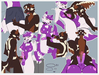 2_penis_bulge 2_penises anthro areola balls big_breasts big_penis biped bite blush bodily_fluids breasts brown_body bulge clothed clothing crop_top cum cum_in_mouth cum_inside detailed_bulge diphallism duo ear_piercing erection fellatio finger_bite finger_in_mouth foreskin frottage fur genital_fluids genital_outline genitals gynomorph hair horizontal_diphallism huge_breasts huge_penis humanoid_genitalia humanoid_penis industrial_piercing intersex intersex/male male masturbation midriff multi_genitalia multi_genitalia_bulge multi_penis multi_penis_bulge multi_penis_ejaculation multi_penis_outline multicolored_body nipples nude oral oral_penetration penetration penile penile_masturbation penis penis_outline penis_size_difference penises_touching piercing sex shirt simple_background smile surprised tail thick_thighs tongue topwear white_body white_fur wide_hips pimientanas kari_(karithefoxtaur) nayrbo_(pimientanas) arctic_fox canid canine fox mammal mephitid skunk true_fox 4:3 absurd_res digital_media_(artwork) hi_res