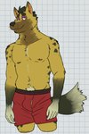 anthro barely_visible_genitalia barely_visible_penis bedroom_eyes belly biped black_eyes black_nose body_hair boxers_(clothing) boxers_only bulge checkered checkered_background claws clothed clothing eyebrows fur genitals green_body green_eyebrows green_fur green_hair hair happy_trail male male_anthro markings multicolored_body narrowed_eyes navel nipples orange_inner_ear partially_clothed partially_clothed_male pattern_background penis pink_claws pink_nipples purple_eyelids red_clothing red_underwear seductive short_hair simple_background slightly_chubby slim smile solo spots spotted_markings standing tan_body tan_fur topless underwear underwear_only whiskers white_background white_sclera yellow_body yellow_fur unsafescapewolf animal_crossing nintendo kyle_(animal_crossing) canid canine canis mammal wolf 2024 2:3 digital_drawing_(artwork) digital_media_(artwork) hi_res portrait three-quarter_portrait