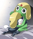 anthro duo hug male unknown_artist sgt._frog keroro tamama amphibian keronian scalie low_res