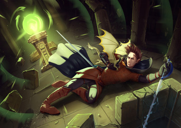 ambiguous_feral ambiguous_gender armor bared_teeth brown_hair cheek_frill clothed clothing duo female female_humanoid feral green_body hair holding_another holding_melee_weapon holding_object holding_sword holding_weapon inside lying melee_weapon membrane_(anatomy) membranous_wings narrowed_eyes on_side short_haidragonr sword tan_body tan_skin weapon white_wings wings yellow_eyes satanic_monkey mythology dragon humanoid mythological_creature mythological_scalie scalie hi_res