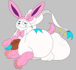 absurd_res backsack balls big_butt blue_eyes bow_tie butt butt_grab butt_ripples butt_slap chips_(food) colored eeveelution feral food generation_6_pokemon genitals hand_on_butt hi_res huge_butt male nintendo overweight overweight_male pokemon pokemon_(species) rear_view ribbons_(anatomy) skunkwhoplunks slap solo spanking sushiamazing sylveon