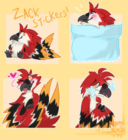 anthro blush bodily_fluids crying eyes_closed feathers looking_at_viewer one_eye_closed orange_eyes red_body red_feathers simple_background sitting smile sticker sticker_pack tears text tongue tongue_out white_body white_feathers yellow_body yellow_feathers cawbaret avian bird corvid oscine passerine absurd_res english_text hi_res