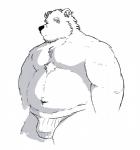 anthro belly black_nose bulge clothing fur male moobs navel overweight overweight_anthro overweight_male simple_background solo underwear white_background white_body white_fur hagom bear mammal polar_bear ursine 2019 hi_res