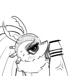 ambiguous_gender anthro antlers biped blush blush_lines bodily_fluids censor_bar censored_genitalia censored_penis chest_tuft disembodied_penis duo fellatio genitals head_wings horn huge_wings humanoid_genitalia humanoid_penis ineffective_censorship licking male male/ambiguous mostly_offscreen_character mostly_offscreen_male neck_tuft oral penile penis penis_lick pupils sex side_view simple_background sweat sweatdrop tongue tongue_out tuft unusual_wing_placement vein veiny_penis white_background wings rinok_(pixiv) kirby_(series) kirby_and_the_forgotten_land nintendo fecto_elfilis alien chinchilla chinchillid mammal rodent starling_(kirby) 1:1 2025 censored digital_drawing_(artwork) digital_media_(artwork) greyscale hi_res korean_description monochrome sketch