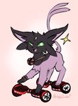 accessory ambiguous_gender blush feral forked_tail gem hoverboard markings solo sparkles star tail unusual_anatomy unusual_tail sketchygarden nintendo pokemon eeveelution espeon generation_2_pokemon pokemon_(species) hi_res