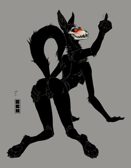 all_fours animal_genitalia animal_vulva anthro anus beckoning black_body black_fur bone breasts butt canine_genitalia canine_vulva eyewear eyewear_on_head female fur genitals gesture goggles goggles_on_head greaser_(beyond_retrieval) hand_on_butt multi_arm multi_limb pawpads raised_tail red_eyes skull skull_head solo spread_butt spreading tail vulva ecmajor cryptid demon skulldog_(species) greyscale hi_res monochrome