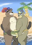 anthro anthro_on_anthro beach belly blue_eyes brown_body clothing duo hat headgear headwear male male/male moobs nipples overweight overweight_male seaside swimwear water hickeybickeyboo animal_crossing nintendo c.j._(animal_crossing) chip_(animal_crossing) beaver mammal rodent 2021 hi_res father_(lore) father_and_child_(lore) father_and_son_(lore) incest_(lore) parent_(lore) parent_and_child_(lore) parent_and_son_(lore) son_(lore)