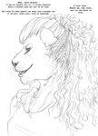 anthro braided_hair breasts clothed clothing dialogue female fur hair solo text whiskers arania the_cabin_in_the_woods_(arania) amanda_(tcitw) felid lion mammal pantherine 2024 black_and_white comic english_text hi_res monochrome herm_(lore)