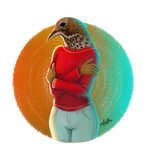 anthro beak black_eyes brown_body brown_feathers clothed clothing crossed_arms feathers female front_view fully_clothed solo lisita netflix tuca_and_bertie bertie_(tuca_and_bertie) avian bird oscine passerine thrush_(bird) 1:1 2020 hi_res portrait three-quarter_portrait