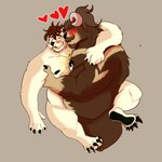 anthro claws cuddling duo feet heart_symbol horn hug love male male/male manly nipple_piercing nipples nude overweight overweight_male piercing size_difference slightly_chubby nanuk_(artist) bernardo_dangelo nanuk_the_bear bear black_bear cinnamon_bear mammal polar_bear ursine 1:1 hi_res