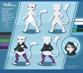 3_toes 4_claws 4_fingers anthro biped black_clothing black_hoodie black_topwear blue_body blue_eyes blue_fur blue_markings blue_stripes blue_tail bottomless bottomless_anthro bottomless_female butt chest_tuft claws clothed clothed_female clothing digitigrade eyelashes featureless_chest featureless_crotch feet female finger_claws fingers footwear front_view fur fur_markings green_eyes heterochromia hood hood_up hoodie inner_ear_fluff legwear looking_at_viewer markings mouth_closed multicolored_body multicolored_fur multicolored_tail multiple_angles nude nude_anthro nude_female pattern_clothing pattern_footwear pattern_legwear pattern_socks purple_clothing purple_footwear purple_legwear purple_socks rear_view semi-anthro smile smiling_at_viewer socks solo standing striped_body striped_clothing striped_footwear striped_fur striped_legwear striped_markings striped_socks stripes tail tail_markings text toes topwear tuft white_body white_claws white_ears white_fur white_inner_ear white_inner_ear_fluff white_tail darkmirage nintendo pokemon fan_character yuki_(side_b) felid feline generation_1_pokemon legendary_pokemon mammal mew_(pokemon) pokemon_(species) 2025 digital_media_(artwork) english_text hi_res letterbox model_sheet