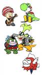 acoustic_guitar ambiguous_gender anthro chain claws feral group guitar leash musical_instrument plucked_string_instrument simple_background spikes string_instrument white_background lizannamae mario_bros nintendo iggy_koopa koopaling cheep_cheep fish green_yoshi humanoid koopa marine reptile scalie spike_(mario) toad_(mario) yoshi 9:16 hi_res