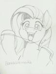 dental_floss female flossing hair solo tooth_floss latecustomer friendship_is_magic hasbro my_little_pony fluttershy_(mlp) equid equine horse mammal pony 2015 hi_res monochrome sketch