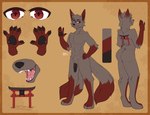 2_tails anthro black_penis dipstick_tail flaccid fur genitals gloves_(marking) grey_body grey_fur hand_on_hip male markings multi_tail penis red_eyes red_tail_tip simple_background solo tail tail_markings tan_background jakkewolf1 ember_the_kitsune canid canine fox mammal flat_colors hi_res model_sheet