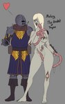 armor between_fingers bone claws dripping duo female gore hair hair_over_eye long_hair male nipples not_furry one_eye_obstructed slime stomach_torture tentacles tongue medicinal_succ pathfinder scale_knight_(medicinalsucc) humanoid mohrg undead absurd_res hi_res