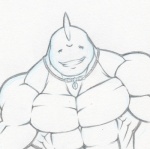 anthro anthrofied grin jewelry looking_at_viewer male muscular muscular_anthro muscular_male necklace smile solo tkc2021 cetacean dolphin mammal marine oceanic_dolphin orca toothed_whale black_and_white hi_res monochrome sketch