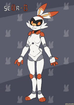 4_fingers 4_toes anthro anthrofied biped breasts featureless_breasts feet female fingers front_view looking_at_viewer machine navel nude nude_anthro nude_female pokemorph screen_eyes small_breasts smile solo standing tail toes white_body white_tail sealer4258 nintendo pokemon sc0r-b_(sealer4528) generation_8_pokemon pokemon_(species) robot scorbunny 2025 absurd_res digital_drawing_(artwork) digital_media_(artwork) hi_res