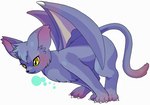 ambiguous_feral ambiguous_gender blue_body blue_fur blush claws feral fur kemono leaning leaning_forward mouth_closed simple_background snaggle_tooth solo standing three-quarter_view wings yellow_eyes suppainu neopets kougra neopet_(species) 2008 digital_media_(artwork) shaded