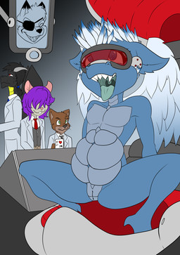 ambiguous_gender anthro black_body black_scales blue_body blue_eyes blue_scales blue_wings brown_body brown_fur coffee_mug eye_patch eyewear feathered_wings feathers fur gradient_background green_eyes grey_background grey_body grey_fur group light_wings mind_control nude open_mouth pregnant red_eyes scales simple_background solo_focus spread_legs spreading tongue tongue_out uvula vr_headset white_wings wings yellow_body yellow_scales joykill mythology ravynarcadiavalos dragon mythological_creature mythological_scalie scalie archived_source hi_res maleherm_(lore)