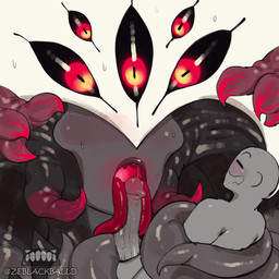 big_penis black_body black_sclera black_teeth blush bodily_fluids duo eyes_closed female genitals glistening glistening_tongue grey_body larger_female larger_humanoid licking macro male male/female multi_eye nude open_mouth oral oversized_fellatio oversized_oral penile penis penis_lick penis_on_tongue pseudo_hair pupils red_eyes red_tongue restrained restrained_by_tentacles sex sharp_teeth size_difference slit_pupils smaller_human smaller_male sweat sweatdrop teeth tentacle_hair tentacles tongue tongue_out white_body ze_blackball.d the_invader_(ze_blackball.d) alien alien_humanoid eldritch_abomination human humanoid mammal 1:1 absurd_res hi_res