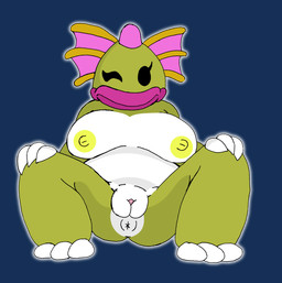 anthro anus breasts female genitals looking_at_viewer nipples non-mammal_breasts non-mammal_nipples overweight overweight_anthro overweight_female pose presenting presenting_anus presenting_vulva seductive solo vulva metateen echoes_of_wisdom nintendo the_legend_of_zelda aquatic river_zora zora absurd_res alpha_channel hi_res pinup