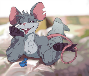 anthro anthrofied black_sclera buckteeth claws feet fingers fishbone fishbone_pendant fur grey_body grey_fur head_on_hand jewelry looking_at_viewer lying male muscular muscular_male notched_ear nude nude_anthro nude_male on_front open_mouth outside pendant solo tail teeth toes tongue tongue_out twirling_tail pitania4 mob_entertainment nightmare_critters poppy_playtime touille_(poppy_playtime) critters_(poppy_playtime) mammal murid murine rat rodent 2025 digital_media_(artwork) hi_res