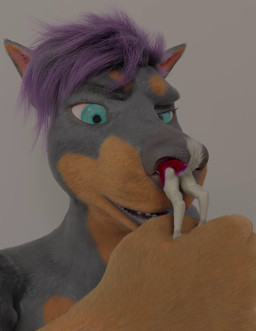 anthro confusion devious_grin extreme_size_difference female male male/female micro nasal_vore size_difference snorting_character snout vore katzenoms untied_verbeger dobermann_(untied_verbeger) katze sergal_(untied_verbeger) canid canine canis dobermann domestic_dog mammal pinscher sergal animated hi_res no_sound short_playtime video