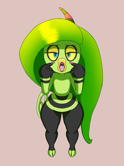 blue_eyes colored_fingernails colored_nails female fingernails green_hair hair horn lips looking_at_viewer multicolored_body nails pointing_at_mouth solo tail thick_lips thick_thighs tongue tongue_out yellow_sclera rustrete sega sonic_the_hedgehog_(series) the_deadly_six zeena humanoid absurd_res hi_res