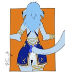 anthro blue_body blue_hair butt clothing hair lingerie long_hair long_tail male moon_pattern sleepwear solo tail sinfrou leonis_stellas haplorhine mammal monkey primate absurd_res hi_res