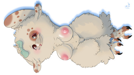 anthro areola avian_feet big_breasts blue_bow breasts brown_body brown_eyes brown_fur chest_tuft crotch_tuft eyelashes eyeshadow female fur horn looking_at_viewer makeup navel nipples non-mammal_breasts non-mammal_navel non-mammal_nipples nude pink_areola pink_eyeshadow pink_nipples simple_background solo tan_body tan_fur tan_horn thick_thighs tongue tongue_out tuft white_background wide_hips sinksed muppets patootie_(mochatune) bovid caprine mammal muppet sheep 16:9 hi_res widescreen