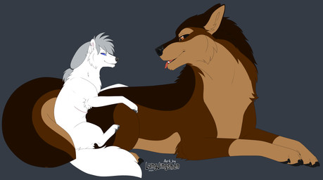 amber_eyes anal anal_penetration black_sclera blep blue_eyes blue_sclera brown_body brown_fur doggystyle duo feral feral_on_feral feral_penetrated feral_penetrating feral_penetrating_feral from_behind_position fur grey_hair hair larger_male larger_penetrated larger_sub looking_at_another looking_at_partner lying male male/male male_penetrated male_penetrating male_penetrating_male obscured_penetration penetration penile penile_penetration ponytail scar sex size_difference size_play smaller_male submissive tail tan_body tan_fur tongue tongue_out torn_ear white_body white_fur langjingshen bayard_zylos karn_(karn_the_wolf) arctic_fox canid canine canis fox mammal true_fox wolf 2024 digital_drawing_(artwork) digital_media_(artwork) hi_res