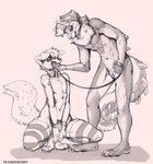 andromorph andromorph/male animal_genitalia animal_penis anthro balls bdsm big_clitoris bound canine_genitalia canine_penis clitoris clothing collar crouching cuff_(restraint) dominant dominant_andromorph dominant_intersex duo ear_piercing feet fingers fur genitals hair hand_on_chin hands_tied holding_leash holding_object intersex intersex/male leash leashed_collar legwear legwear_only lipsticking male mostly_nude narrowed_eyes navel nude penis penis_tip piercing pussy restraints ring_piercing shackled_wrists shackles sheath smile standing stockings stockings_only submissive submissive_male tail teeth toes dado463art mythology canid canine canis domestic_dog dragon furred_dragon furred_scalie mammal mythological_creature mythological_scalie scalie digital_media_(artwork) greyscale hi_res monochrome sketch