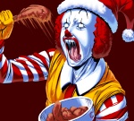 christmas_clothing christmas_headwear clothing clown derp_eyes food hair hat headgear headwear holidays male mascot meat nightmare_fuel not_furry red_hair santa_hat solo uncanny_valley what unknown_artist christmas kfc mcdonald's ronald_mcdonald avian bird chicken galliform gallus_(genus) human mammal phasianid grandfathered_content