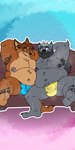 anthro armpit_hair beard belly big_belly black_nose blue_eyes bodily_fluids body_hair brown_body bulge clothing duo facial_hair feet foot_focus male male/male moobs musk mustache navel nipples overweight overweight_male sitting soles sweat underwear el_booki disney zootopia axel_(axelthewerewolf) gideon_grey canid canine canis fox mammal red_fox true_fox wolf 1:2 2022 hi_res